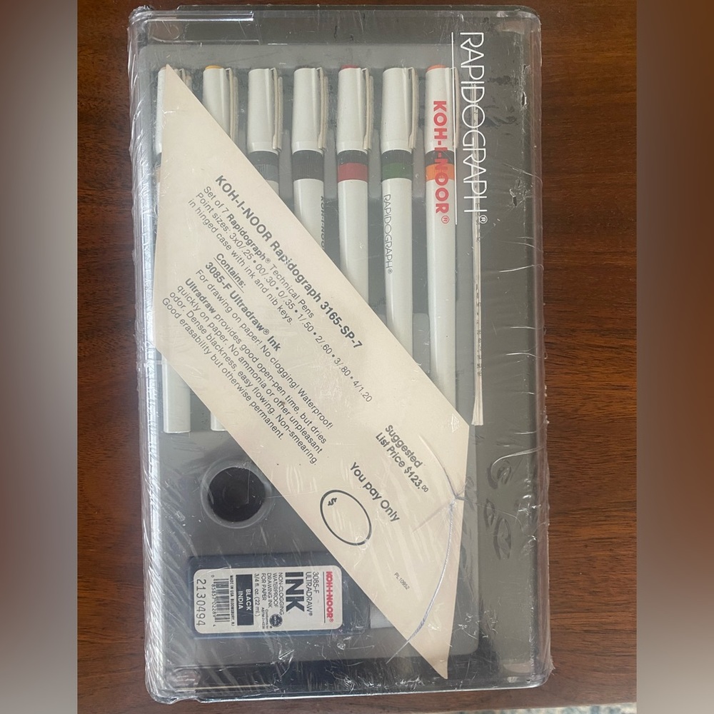 Brand new with case Rapidograph KOH-I-NOOR pen set